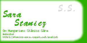 sara stanicz business card